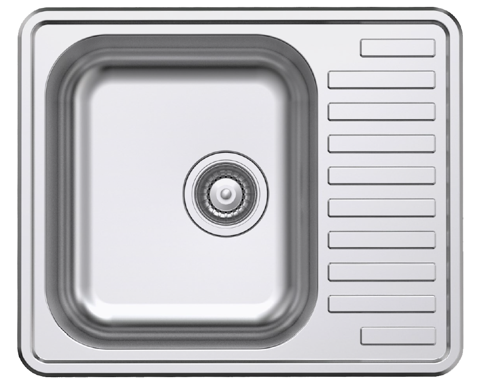 NCE 585mm One Piece Square Sink with Off-centre Drain