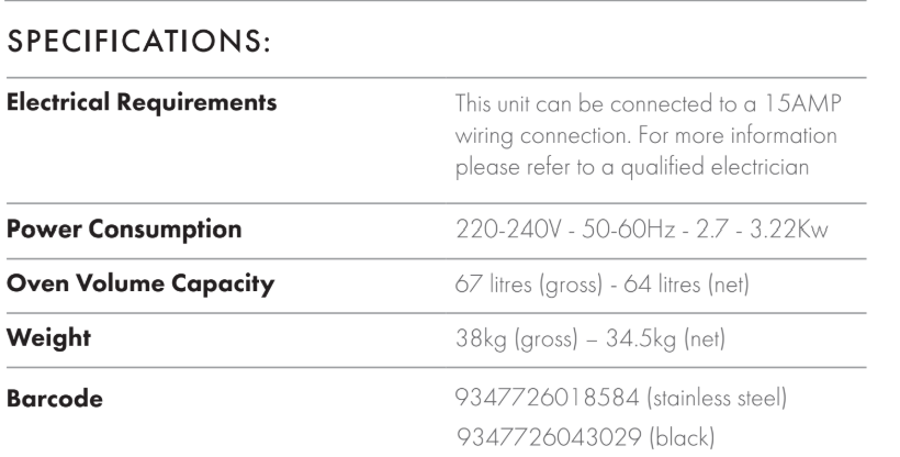 Euro Appliances EO60SOSX 60cm Electric Built-In Oven
