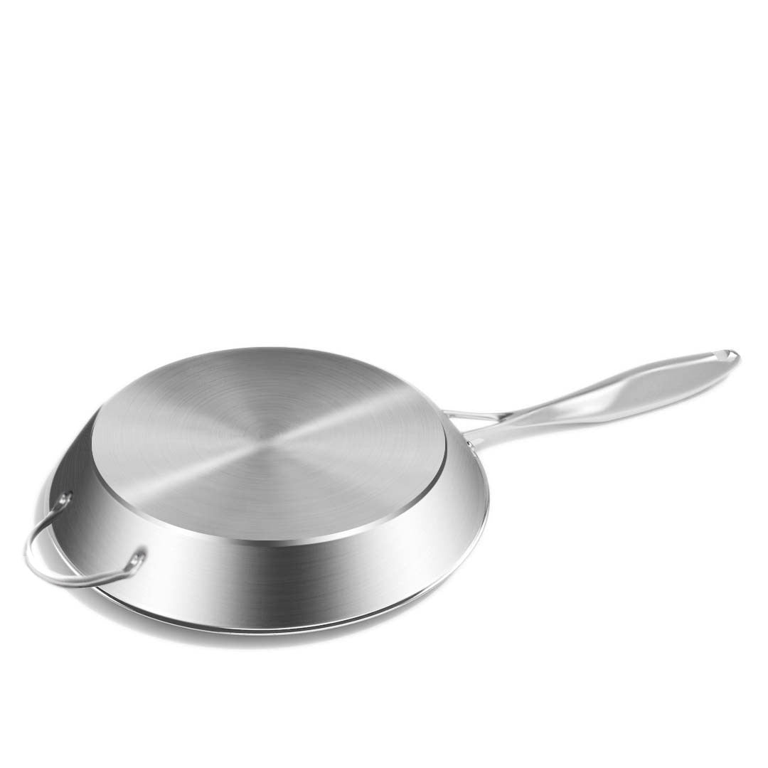 SOGA Stainless Steel Fry Pan 36cm Frying Pan Top Grade Induction Cooking FryPan