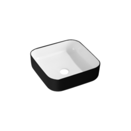 385mm Ceramic Rectangle Basin Matt Black