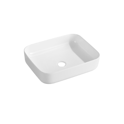 500mm Ceramic Rectangle Basin Gloss White