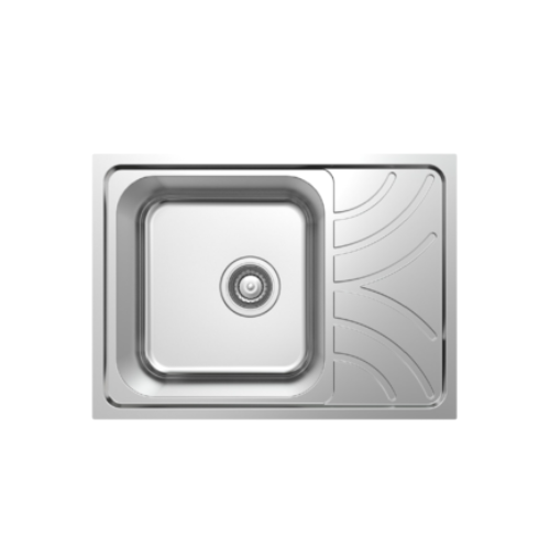 NCE 605mm One Piece Square Sink with Off-centre Drain