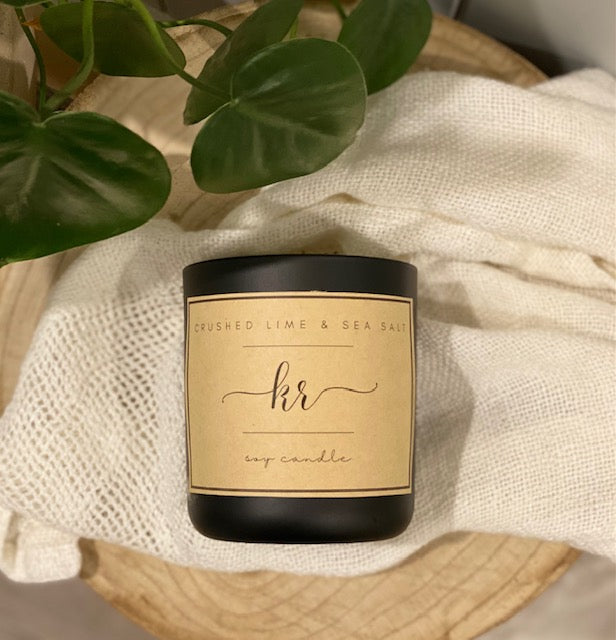 Crushed Lime & Sea Salt Soy Candle - Black