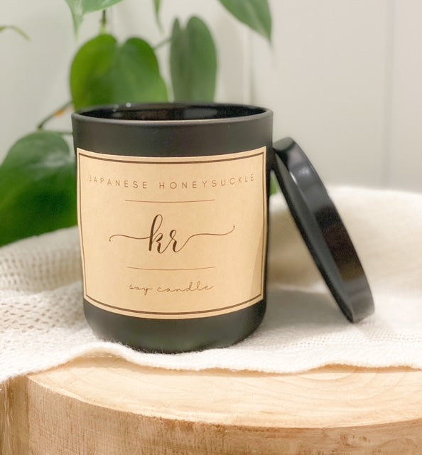 Japanese Honeysuckle Soy Candle - Black