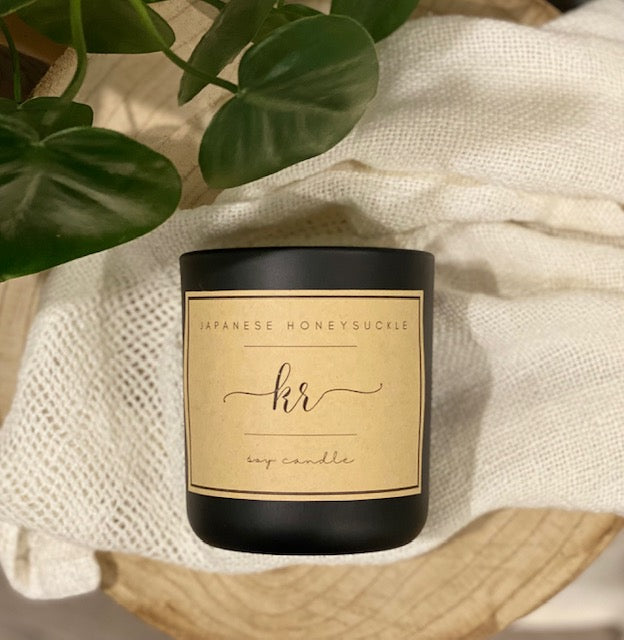Japanese Honeysuckle Soy Candle - Black