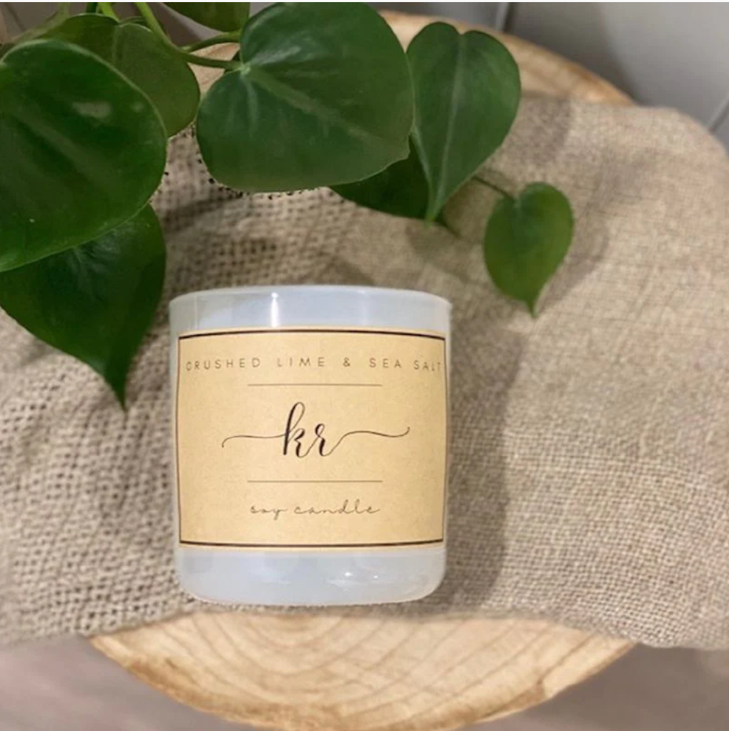Crushed Lime & Sea Salt Soy Candle - White