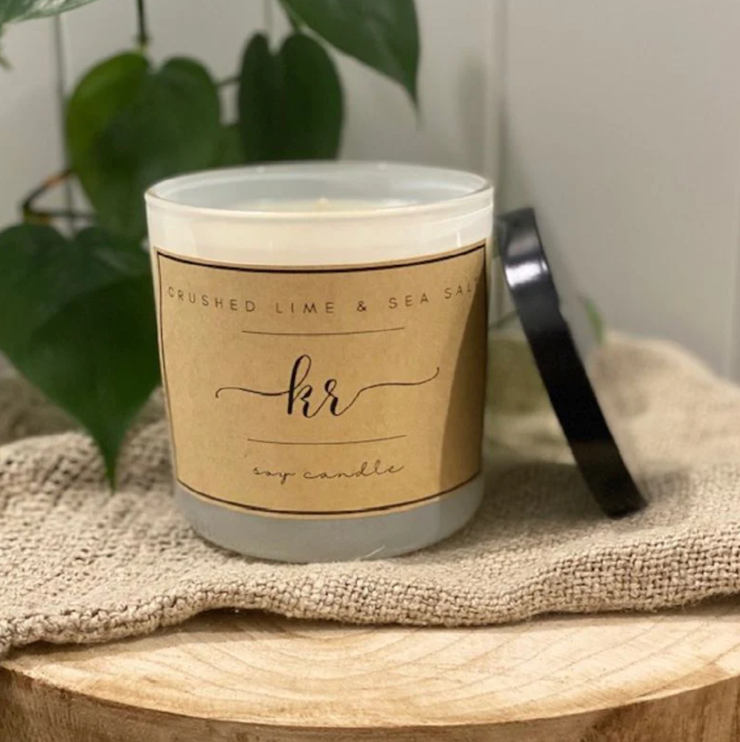 Crushed Lime & Sea Salt Soy Candle - White