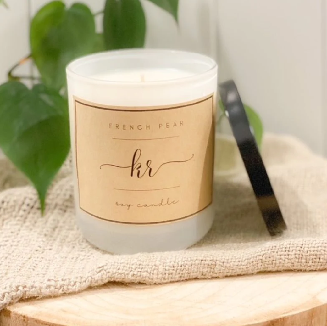 French Pear Soy Candle - White