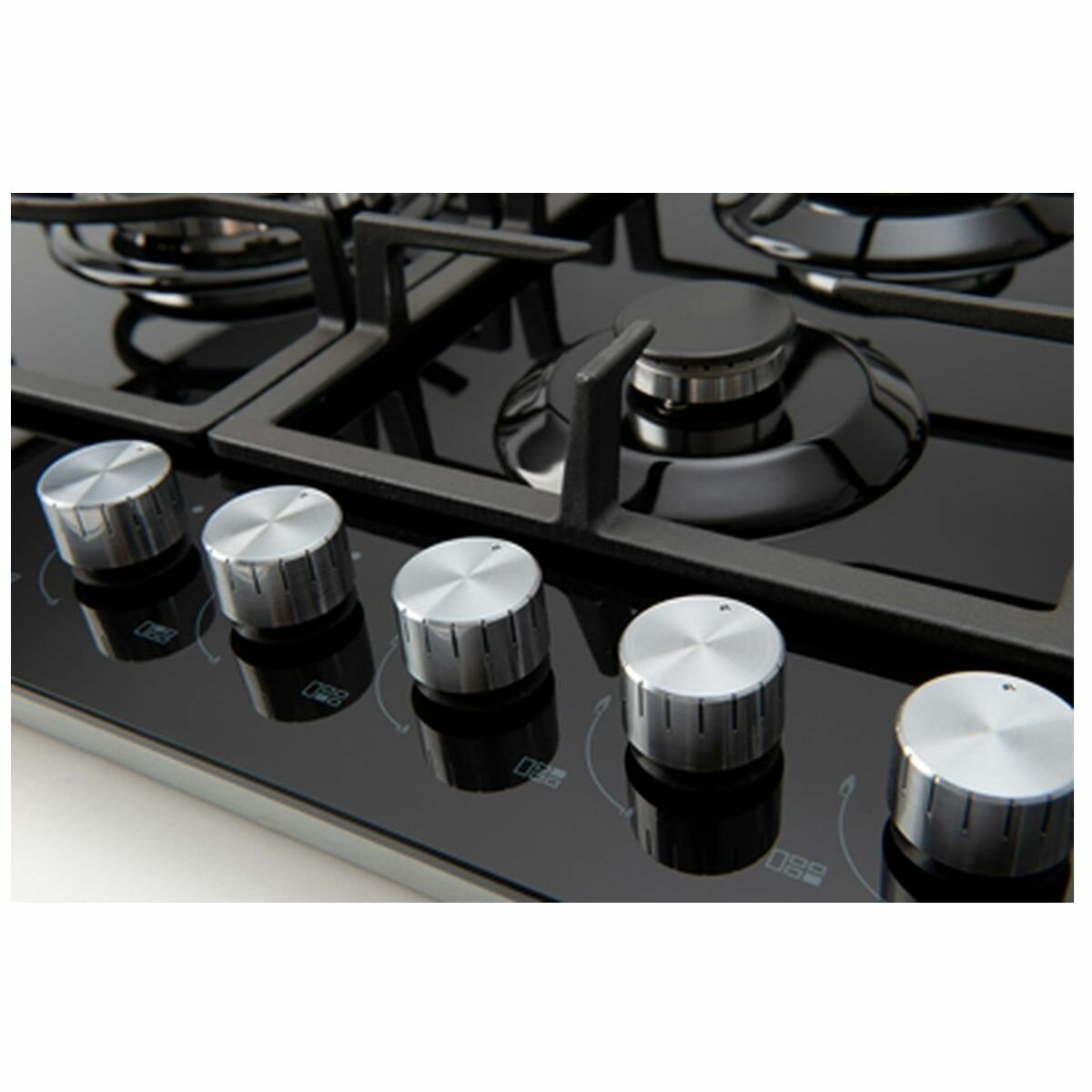 Euro Appliances 90cm Black Glass Gas Cooktop ECT900GBK2