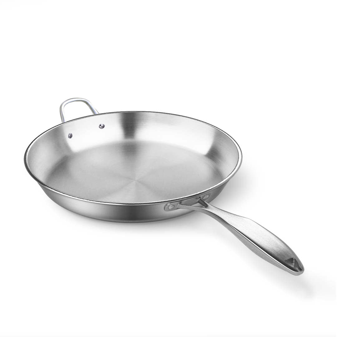 SOGA Stainless Steel Fry Pan 36cm Frying Pan Top Grade Induction Cooking FryPan