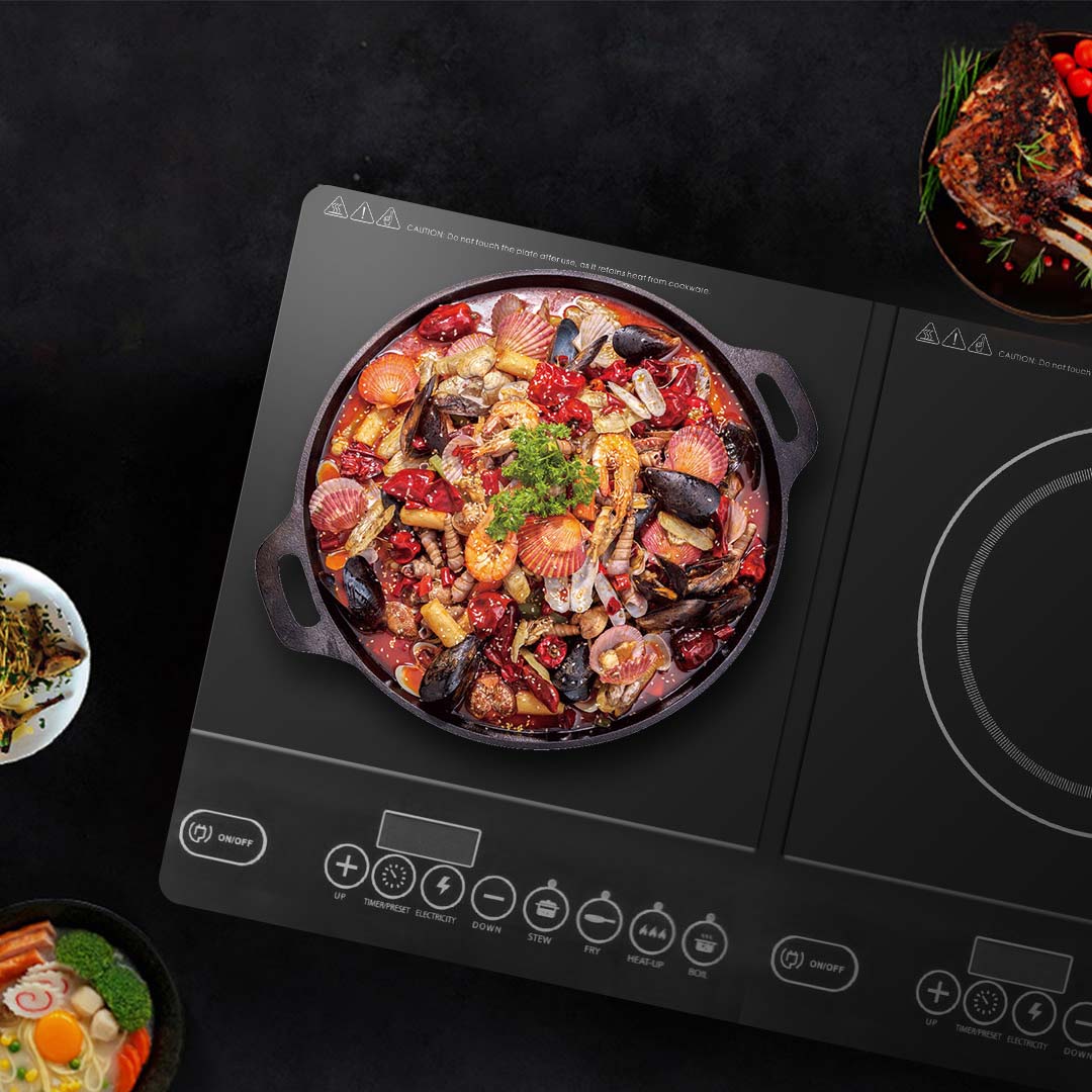 SOGA Cooktop Portable Induction LED Electric Double Duo Hot Plate Burners Cooktop Stove