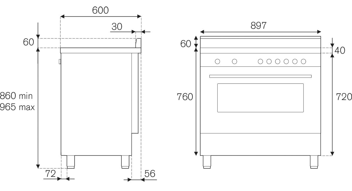 La Germania Americana 90cm Dual Fuel Upright Cooker