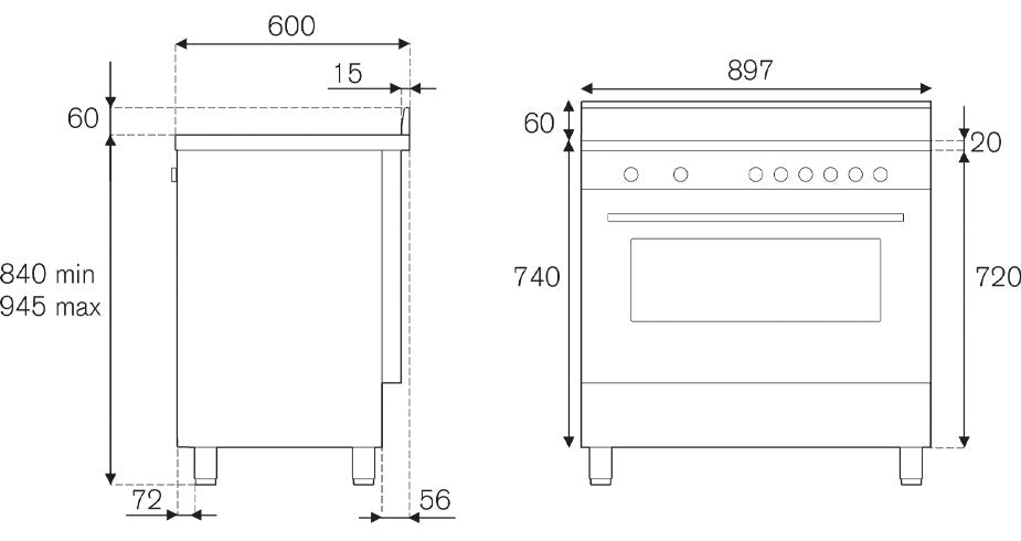 La Germania Futura 90cm Dual Fuel Upright Cooker