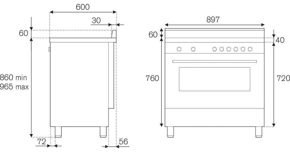 La Germania Futura Dual Fuel 90cm Upright Cooker